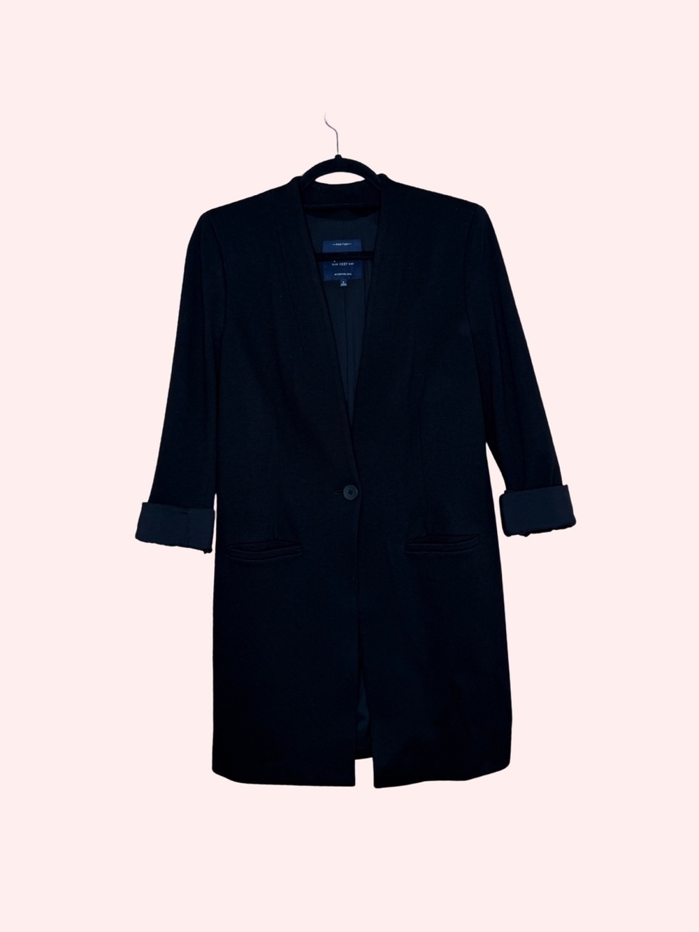 Madewell Black Single-Button Long Blazer